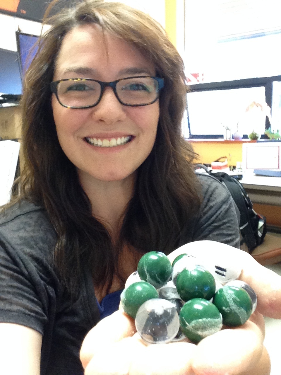 Leanna holding paintballs